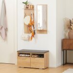Ensemble de meuble dentr�e vestiaire dentr�e 1 miroir avec �tag�re 1 porte - manteau avec �tag�re 1 banc ...
