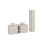 Ensemble meuble double vasque à poser 140 cm + 3 éléments - sublima cashmere Ensemble meuble double vasque à poser 140 cm + 3 éléments - sublima cashmere
