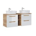 Ensemble meubles double vasques 140 cm - archipel white
