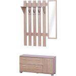 Ensemble de meubles dentrée 3 pièces meuble chaussures miroir et panneau porte - manteau panneaux particules ... Ensemble de meubles dentrée 3 pièces meuble chaussures miroir et panneau porte - manteau panneaux particules ...