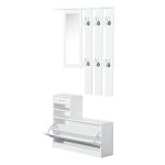 Homcom - meuble chaussures - bois - 90x22x116cm - blanc Homcom - meuble chaussures - bois - 90x22x116cm - blanc