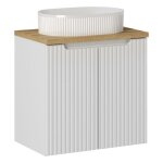 Ensemble meuble salle de bain 2 portes + vasque + plateau effet ch�ne l 60 x p 40 x h 595 cm - astral ...