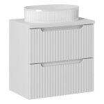 Ensemble meuble salle de bain 2 tiroirs + vasque + plateau blanc l 60 x p 40 x h 595 cm - astral blanc ...