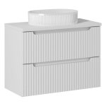 Ensemble meuble salle de bain 2 tiroirs + vasque + plateau blanc l 80 x p 40 x h 595 cm - astral blanc ...