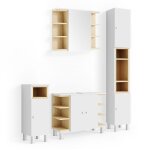 Ensemble de meubles de salle de bain aquis 4 parties blanc blanc vicco