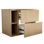 Ensemble meuble de salle de bain - ch�ne cremona - 2 tiroirs - 80x47x60 cm - design contemporain