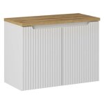 Ensemble meuble salle de bain - deconation - astral - 80 cm - 2 portes - blanc mat