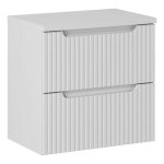 Ensemble meuble salle de bain - deconation - astral blanc - 2 tiroirs - 60 cm - mdf blanc mat