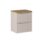 Ensemble meuble salle de bain - deconation - astral cashmere - 2 tiroirs - beige - 50x40x59. 5 cm