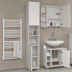 Ensemble de meubles de salle de bain fynn 3 pièces avec armoire haute blanc blanc vicco Ensemble de meubles de salle de bain fynn 3 pièces avec armoire haute blanc blanc vicco
