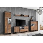 Ensemble meubles de salon orvieto komodee - leds blanches - chene bijoux & anthracite - 350x187x40 cm ... Ensemble meubles de salon orvieto komodee - leds blanches - chene bijoux & anthracite - 350x187x40 cm ...
