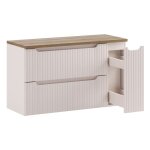 Ensemble meuble suspendu sous vasque 60 cm et cargo 20 cm nova cachemire avec plan ch�ne