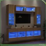 Ensemble de meubles tv muraux 6 pi�ces - faf7291712416934 - ch�ne sonoma - led rvb - bois ding�nierie ...