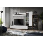 Ensemble meuble tv silk ii - blanc - l 240 x h 145 x p 40