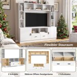 Ensemble de meuble tv avec vitrine 180x35x170cm - tv board & �tag�re inclus compatible tv jusqu� 60 - ...