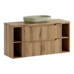 Ensemble meuble et vasque river 120 cm avec �tag�res nova ch�ne coast evoke