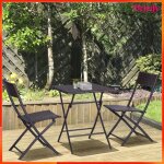 Ensemble mobilier de jardin - akozon - pliables - table carr�e pliable - 2 chaises pliantes - r�sine ...