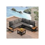 Ensemble de mobilier de jardin avec angle dinclinaison r�glable (5 positions maximum 55�) comprenant ...
