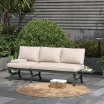Ensemble de mobilier de jardin canap� dext�rieur 3 places table basseangle de dossier r�glabletube en ...