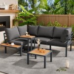 Ensemble de mobilier de jardin comprenant un canap� une table dappoint et une table basse avec plateau ...