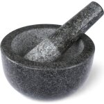 Ensemble de mortier et pilon - grand gris - 16 cm - 100% granit - durable - �pais