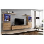 Ensemble mural - switch xiv - 4 vitrines - 1 banc tv - 2 �tag�res - bois