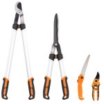 Ensemble outils jardin - outsunny - taille - haies �brancheurs s�cateurs scie - lames tranchantes - aluminium ...