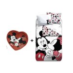 Ensemble parure de couette - mickey minnie - 140 x 200 cm - housse 100% coton - coussin 35 x 33 cm - ...