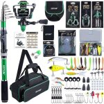 Ensemble de p�che complet avec canne � p�che t�lescopique en fibre de carbone (24t) 1 8 m / 2 1 m / 2 ...