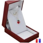 Ensemble pendentif coccinelle rouge et sa chaine 45cm. collier en argent massif garanti avec boite cadeau ...