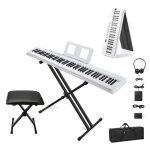 Ensemble de piano - lalaho - 88 touches de piano num�rique pliable avec support banc casque sac 420d ...