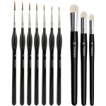 Ensemble de pinceaux pour mod�lisme - febest - 10 pi�ces - 7 pinceaux de d�tail fin - 3 drybrush - peinture ...