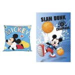 Ensemble plaid et coussin - mickey disney - 100 x 140 cm - 35 x 35 cm - polyester - bleu