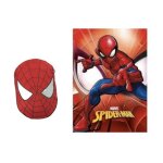 Ensemble plaid et coussin - spider man - 100 x 140 cm - 40 x 26 cm - rouge - polyester