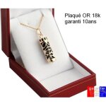 Ensemble vrai plaqu or 18k pendentif amulette porte - bonheur maori tahitien totem tiki avec chaine ...