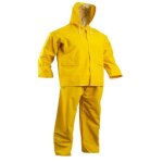 Ensemble de pluie veste et pantalon double enduction pvc jaune txl - 50212
