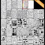 Ensemble de pochoirs36pcs journal r�utilisables pour travaux manuels num�ro de lettre et motif au pochoir ...