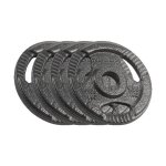 Ensemble de poids en fonte rebel : 4 disques de 125 kg avec trou de 6 kg et de 31 mm de diam�tre avec ...