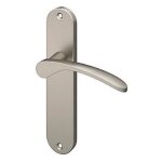 Ensemble poignee porte beare effet nickel satin gris l. 110. 5mm x l. 40mm entraxe 165mm