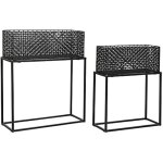 Ensemble de pots de fleurs - dkd home decor - noir - métal - 60 x 22 x 70 cm Ensemble de pots de fleurs - dkd home decor - noir - métal - 60 x 22 x 70 cm