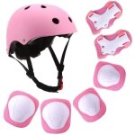 Ensemble de protection rollers pour enfant - casque vlo rglable - 7 pices - rose