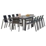 Ensemble repas de jardin 10 places en aluminium - gris anthracite