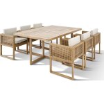 Ensemble repas de jardin cubo - table rectangulaire + 6 fauteuils - structure en acier thermolaqu� - ...