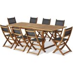 Ensemble repas de jardin - table extensible + 8 chaises - bois d?acacia - 8 places - levata - bocarnea ...