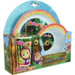 Ensemble repas masha et michka - fun house - micro - ondable - multicolore