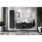 Ensemble complet avec meuble double vasque + 5 �l�ments - 140 cm - rosario black