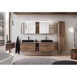 Ensemble complet salle de bain double vasques 180 cm + 6 �l�ments - rosario oak