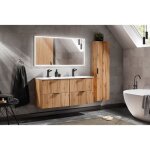 Ensemble complet salle de bain meuble double vasques 120 cm + 2 �l�ments - georgia oak