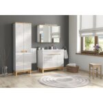Ensemble complet salle de bain avec meuble vasque 100 cm + 2 �l�ments - cintra white