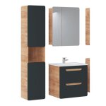 Ensemble complet de salle de bain meuble vasque 60 cm + 2 �l�ments - archipel cosmos